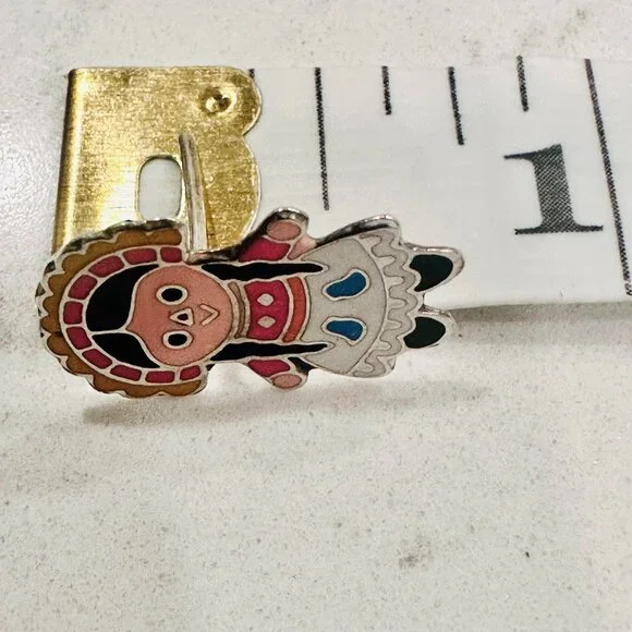 Sterling Silver and Enamel Post Earrings Mexican Lelé - Picture 4 of 4